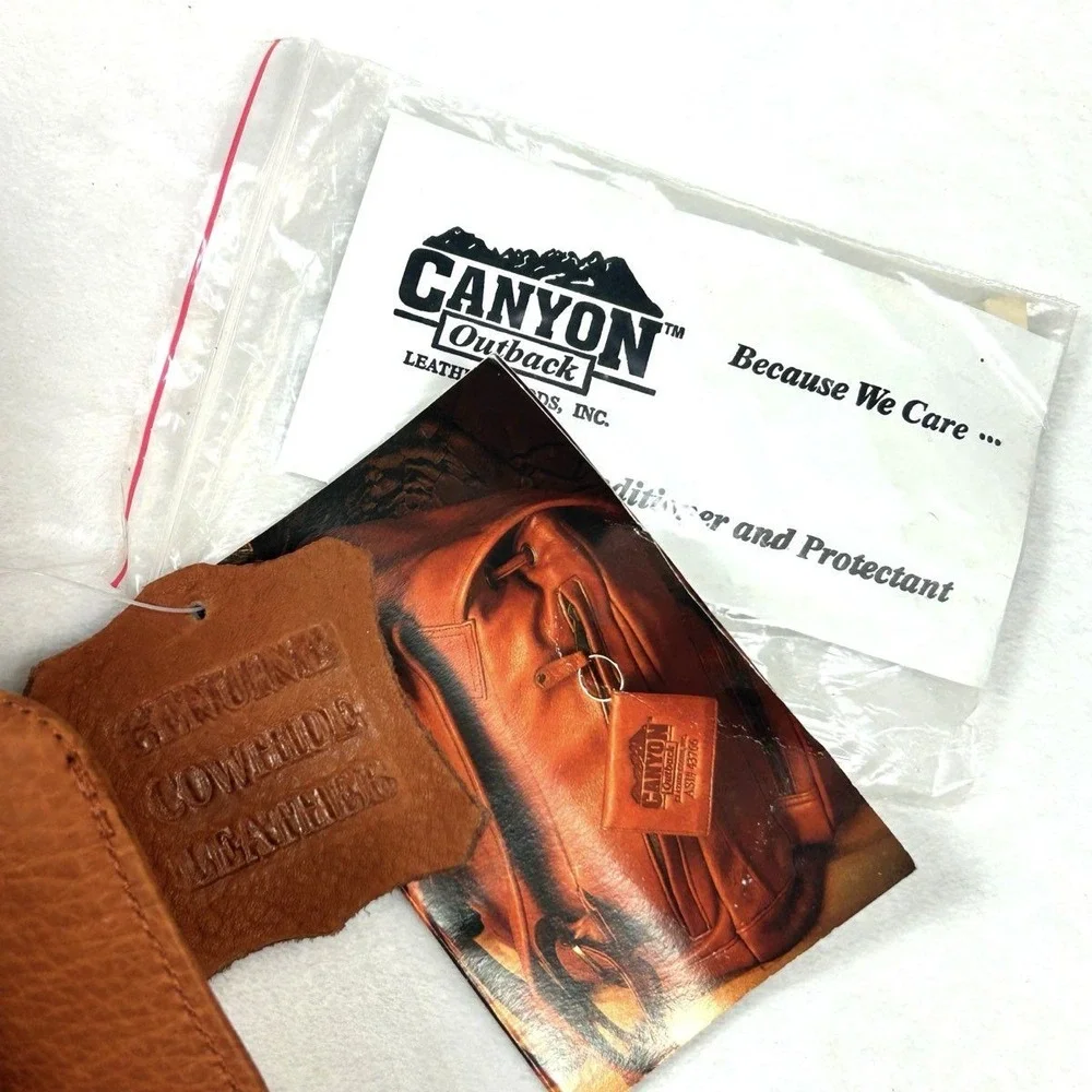 Canyon Outback 90s Absolut Vodka Tan Leather Briefcase Bag NWT